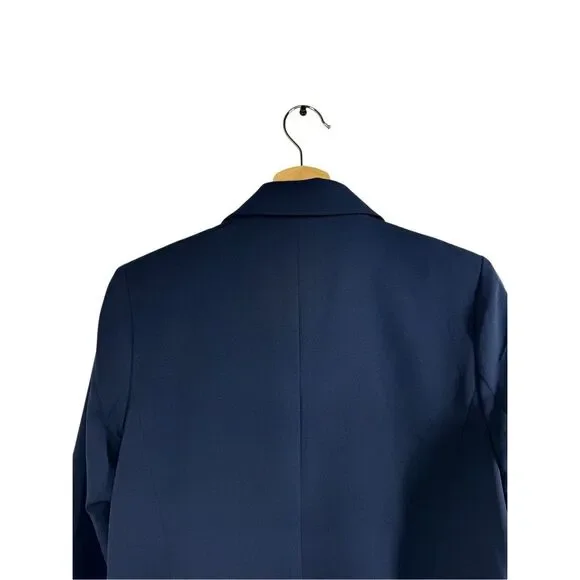 Forever 21 Blue Long Sleeve Blazer Size M Double Breasted Collared Career Formal - Picture 4 of 11